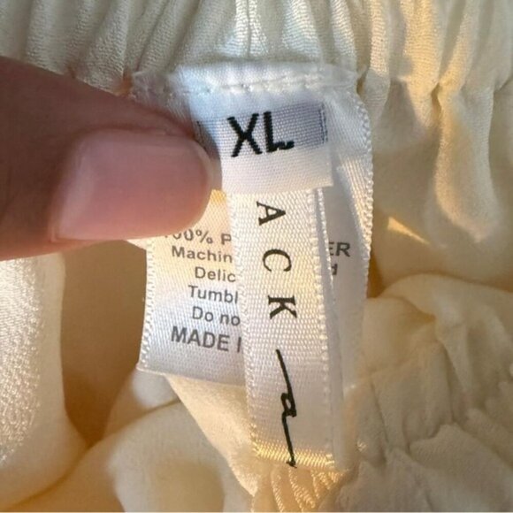 Cream Wide-Leg Straight Leg Pants - XL - MACK - Picture 4 of 6